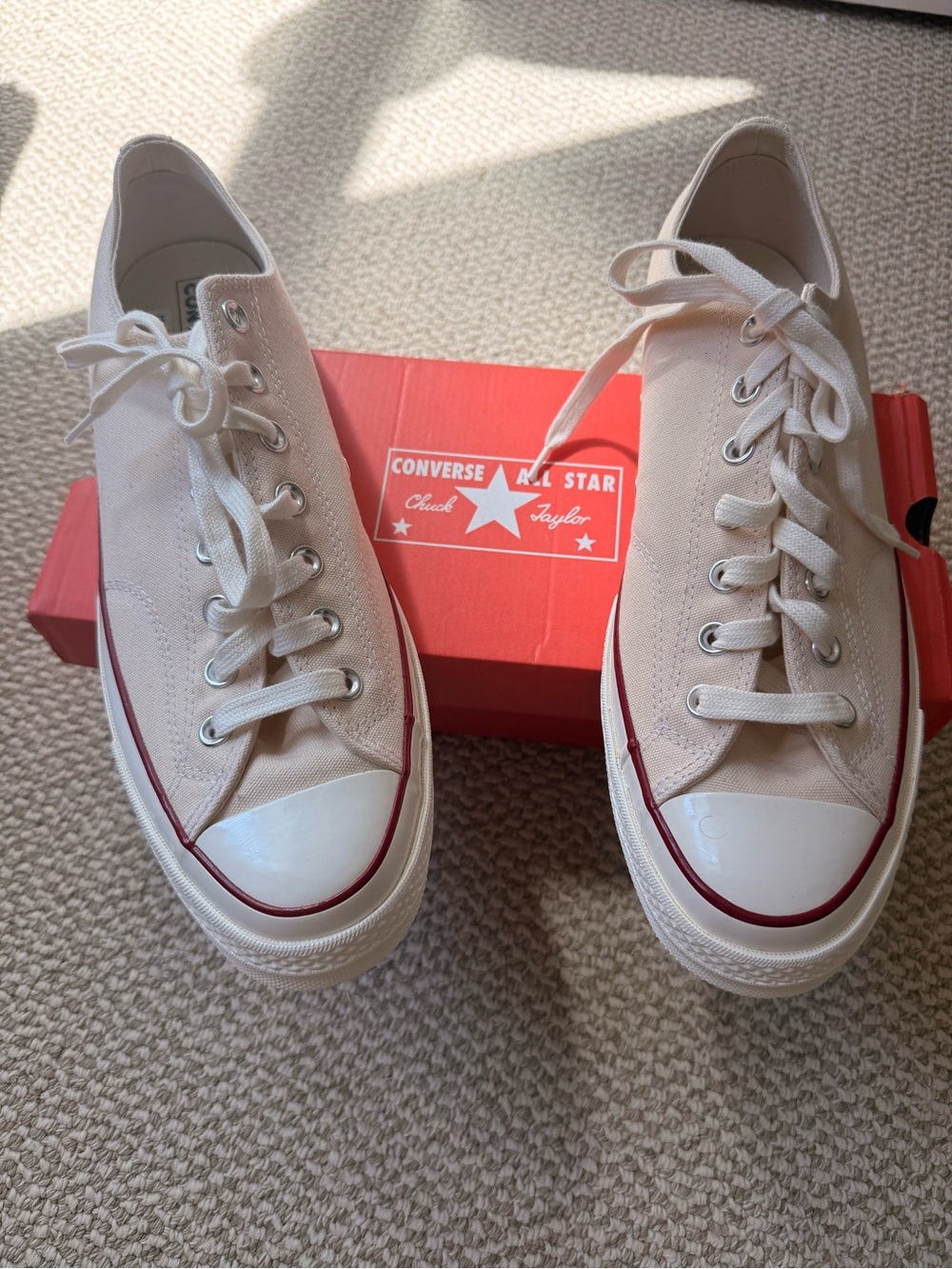 Converse Chuck Taylor All Star Men’s Low-Top Canvas Sneakers — Cream/White